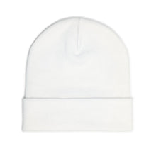 Load image into Gallery viewer, White beanie hat on a white background