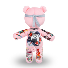 Load image into Gallery viewer, Pink teddy bear with tattoos and a headband