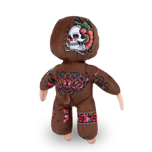 Load image into Gallery viewer, Stuffed sloth toy with floral patterns and measurements