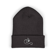 Load image into Gallery viewer, beanie with a black and white logo