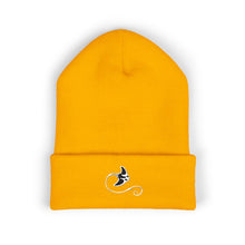 Load image into Gallery viewer, beanie with a black and white logo