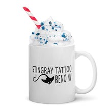 Load image into Gallery viewer, Stingray tattoo White glossy mug