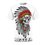 Bold Aztec Skull Tee, Unisex Graphic T-Shirt, Festival Wear, Bohemian Apparel, Unique Gift, Statement Piece