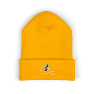 Cozy Yellow Bird Embroidered Cuffed Beanie