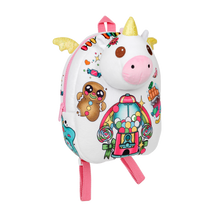 Load image into Gallery viewer, White plush toy with unicorn design
