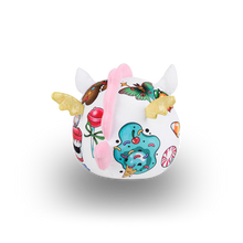 Load image into Gallery viewer, White plush toy with unicorn design
