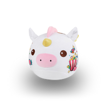 Load image into Gallery viewer, White plush toy with unicorn design
