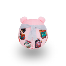 Load image into Gallery viewer, Pink plush toy resembling a pig with 'Pork Chop' headband 

