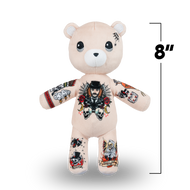 Plush bear with tattoos on a white background, 8