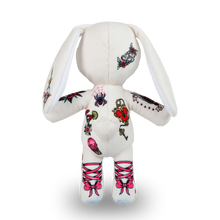 Load image into Gallery viewer, Plush toy rabbit with tattoo designs
