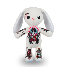 Load image into Gallery viewer, Plush toy rabbit with tattoo designs

