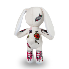 Load image into Gallery viewer, Plush toy rabbit with tattoo designs
