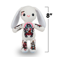 White plush toy with tattoo designs 