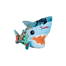 Load image into Gallery viewer, Colorful shark-shaped plush toy with tattoos 
