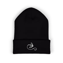 Load image into Gallery viewer, beanie with a black and white logo
